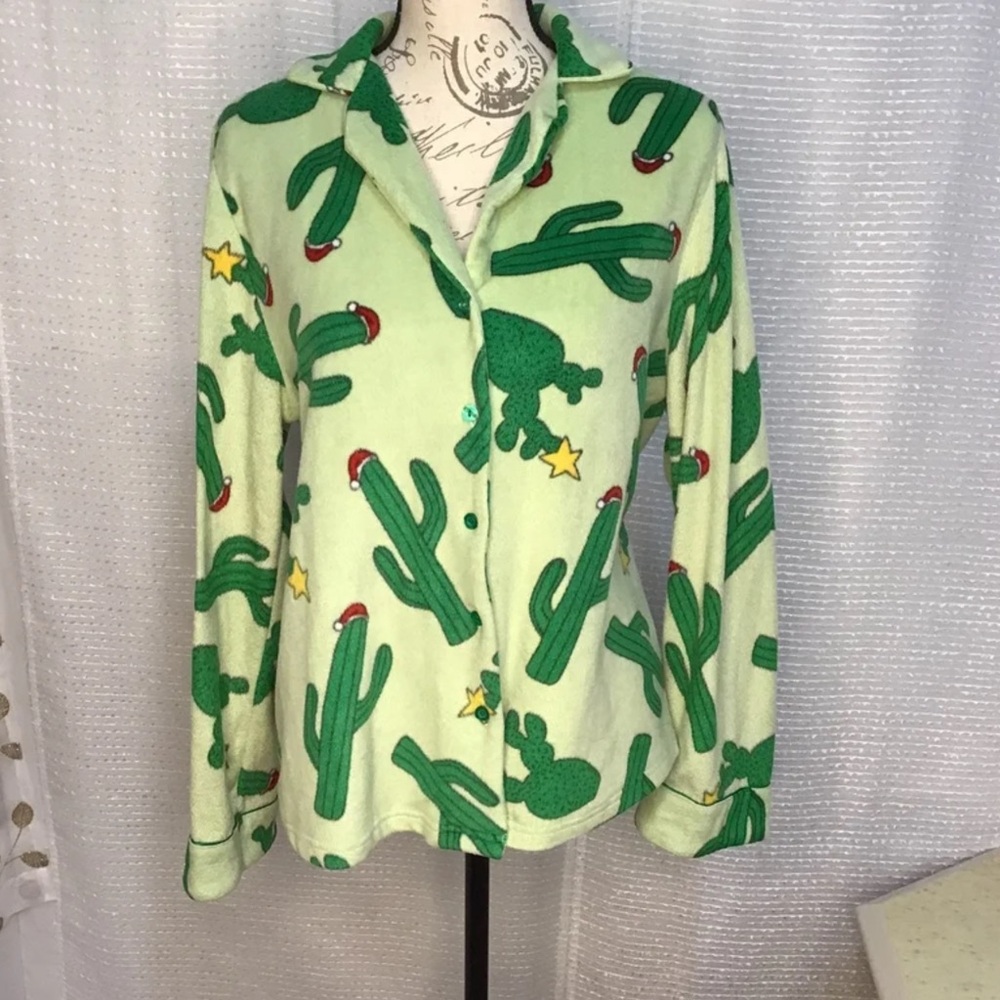 Secret Santa Cactus PJ Pajama Sleep top